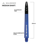 Mission - Mission Sabre Shafts - Polycarbonate Dart Stems - Blue - Black Top