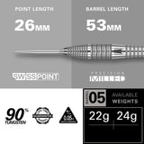Bolide 05 Swiss Point 90% Tungsten Steel Tip Darts by Target