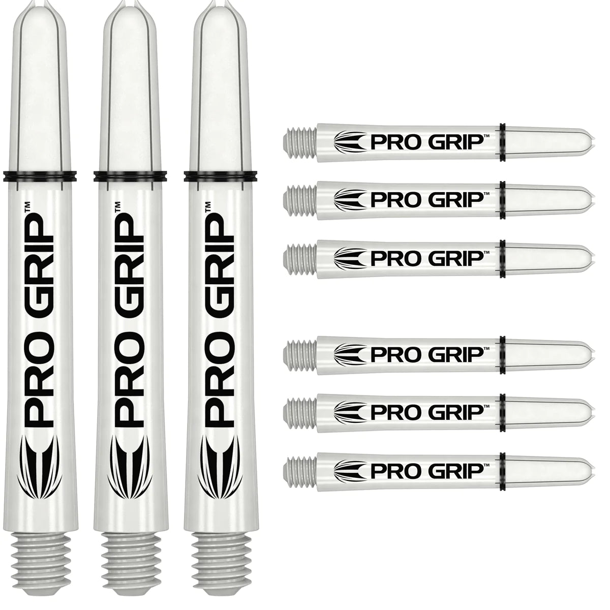 Pro Grip Dart Stems / Shafts (3 Sets) by Target (9 Shafts Total) White