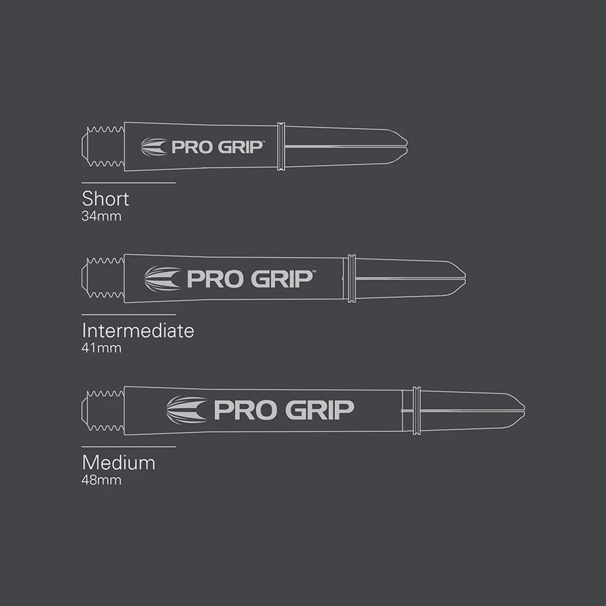 Pro Grip Dart Stems Shafts 3 Sets By Target 9 Shafts Total White