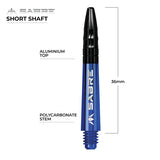 Mission - Mission Sabre Shafts - Polycarbonate Dart Stems - Blue - Black Top