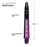 Mission - Mission Sabre Shafts - Polycarbonate Dart Stems - Purple - Black Top