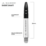 Mission - Mission Sabre Shafts - Polycarbonate Dart Stems - White - Black Top