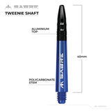 Mission - Mission Sabre Shafts - Polycarbonate Dart Stems - Blue - Black Top