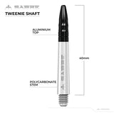 Mission - Mission Sabre Shafts - Polycarbonate Dart Stems - White - Black Top