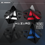 Mission Hazard - Dart Flights - 100 Micron - No2 - Black & Red