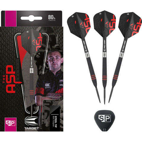 NATHAN ASPINALL 80% BLACK SWISS POINT STEEL TIP DARTS BY TARGET