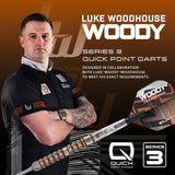 HARROWS LUKE WOODHOUSE SERIES 3 90% TUNGSTEN QP STEEL TIP DARTS