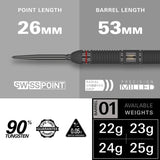 Scope 01 90% Tungsten SP Steel Tip Darts by Target