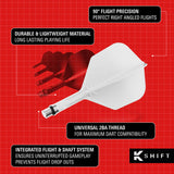 Target K-Shift White No6 Spinning Integrated Flights & Shafts