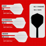 Target K-Shift White No6 Spinning Integrated Flights & Shafts