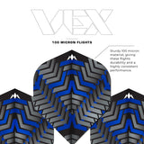 Mission - Vex - Dart Flights - 100 Micron - No2 - Black & Blue