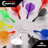 MISSION FORCE 90 VORTEX - MOULDED FLIGHT & SHAFT - STANDARD NO. 2 - CLEAR PURPLE