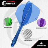 MISSION FORCE 90 VORTEX - MOULDED FLIGHT & SHAFT - STANDARD NO. 2 - CLEAR PURPLE
