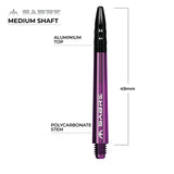 Mission - Mission Sabre Shafts - Polycarbonate Dart Stems - Purple - Black Top