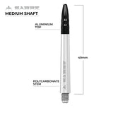 Mission - Mission Sabre Shafts - Polycarbonate Dart Stems - White - Black Top