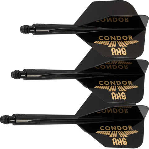 Condor - Condor AXE Logo Dart Flights - Small - Black & Gold (NO SMALL PACKET SHIPPING)