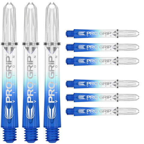 Pro Grip Vision Dart Stems / Shafts (3 Sets) by Target (9 Shafts Total) Blue