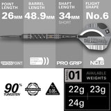 Dimitri Van Den Bergh x Echo 90% Tungsten SP Steel Tip Darts by Target