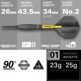 Scott Williams Black 90% Tungsten SP Steel Tip Darts by Target