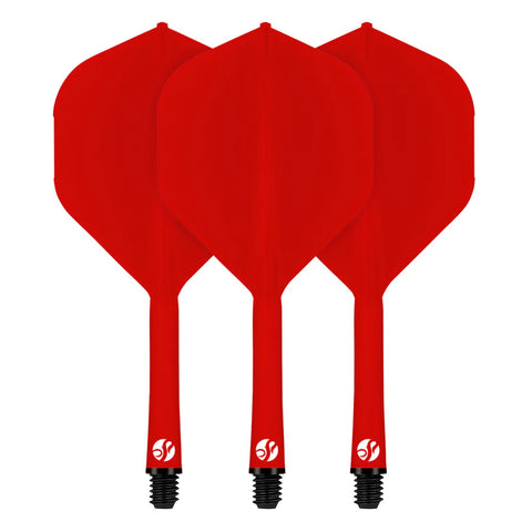 FLIGHT DECK RED ONE PIECE DART FLIGHT AND SHAFT SYSTEM BY SHOT