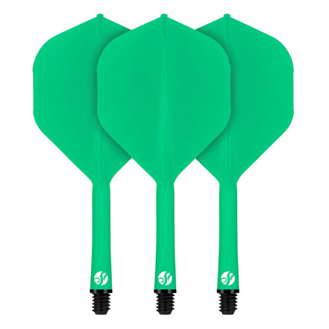 FLIGHT DECK GREEN ONE PIECE DART FLIGHT AND SHAFT SYSTEM BY SHOT