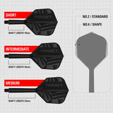 Target Printed Black K-Flex Integrated Flights & Shafts No2
