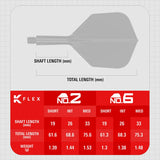Target Printed Black K-Flex Integrated Flights & Shafts No6