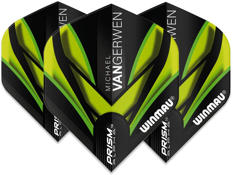 Winmau Prism Alpha Premium Thick Flights - MvG Green & Black