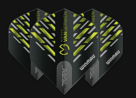 Winmau Prism Alpha MvG Black, Green & Grey Chevron Flights